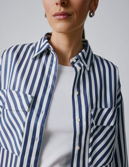Chemise Noémia rayée bleu marine