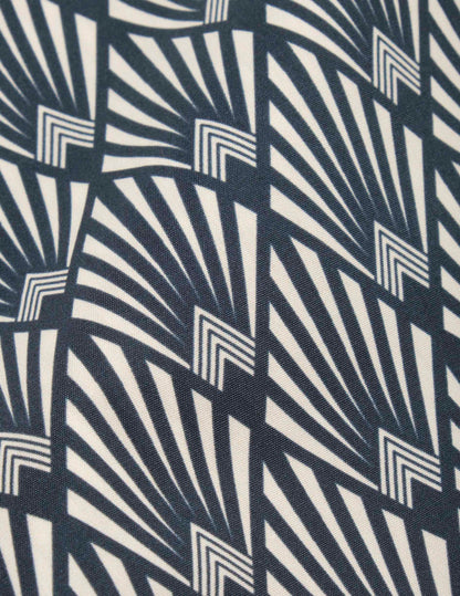 Chemise Nolhann manches courtes imprimée bleue