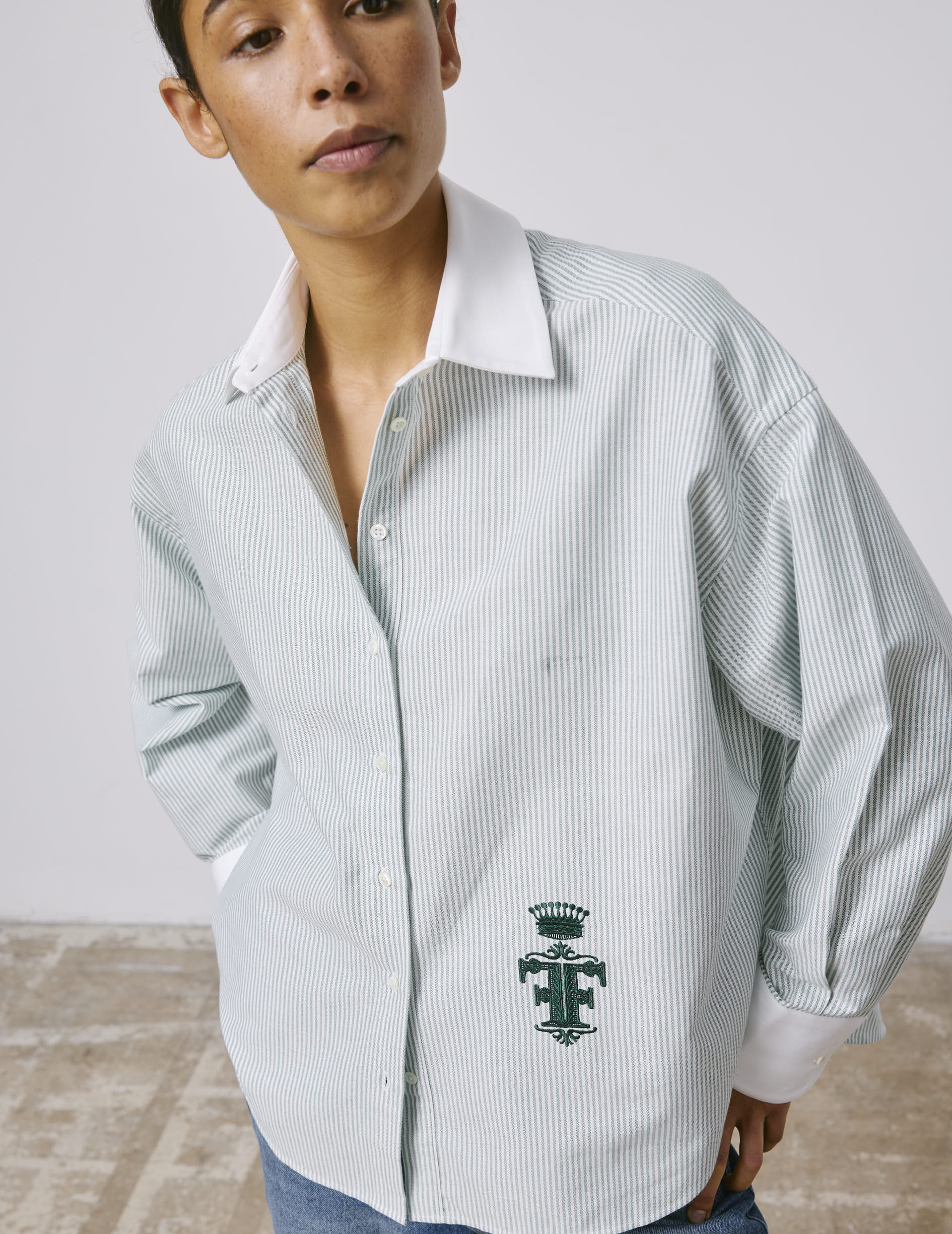 Green Nolita shirt - Oxford - Shirt Collar