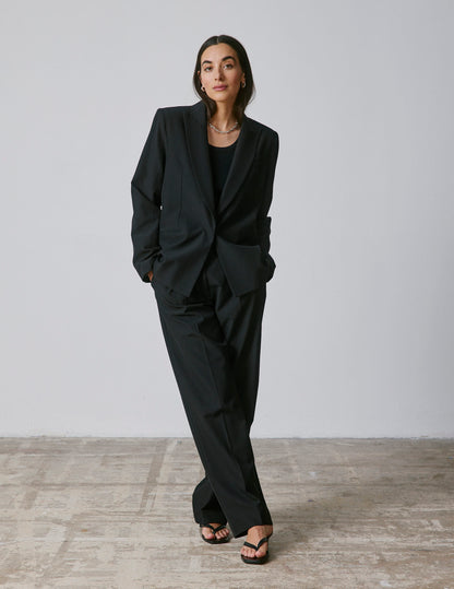 Black virgin wool Nora suit jacket