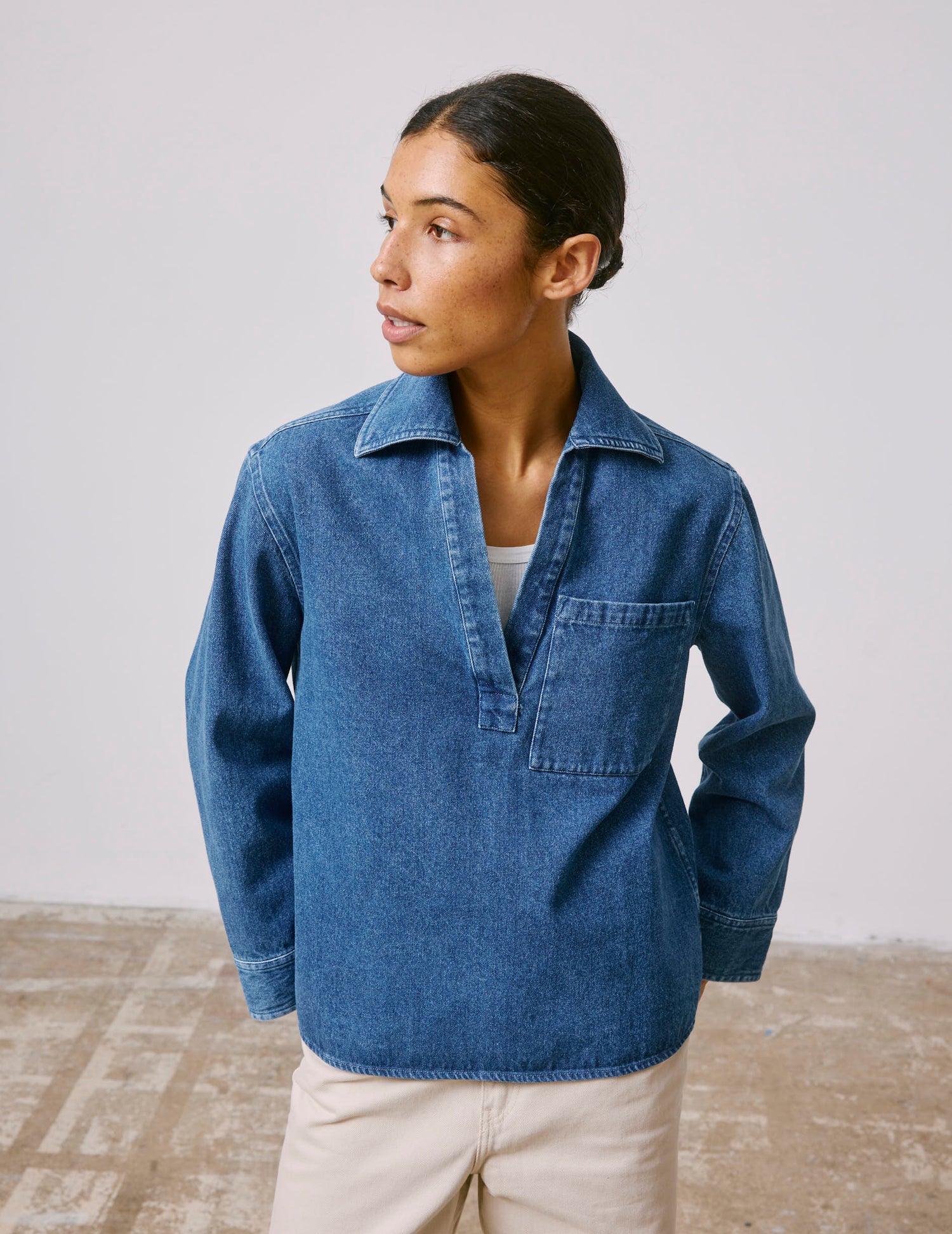 Vareuse Norelie en denim - Denim - Col V