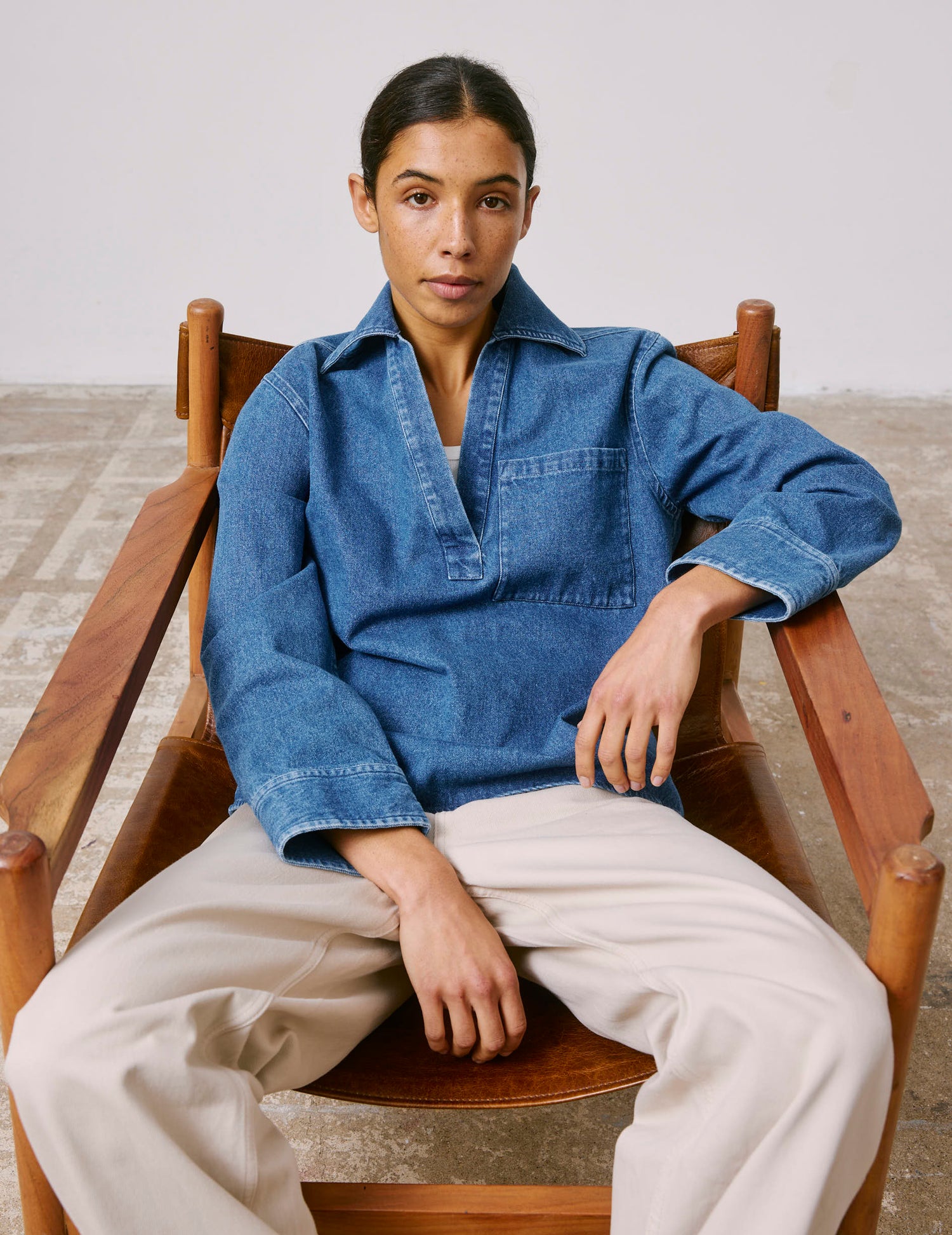 Vareuse Norelie en denim - Denim - Col V#5