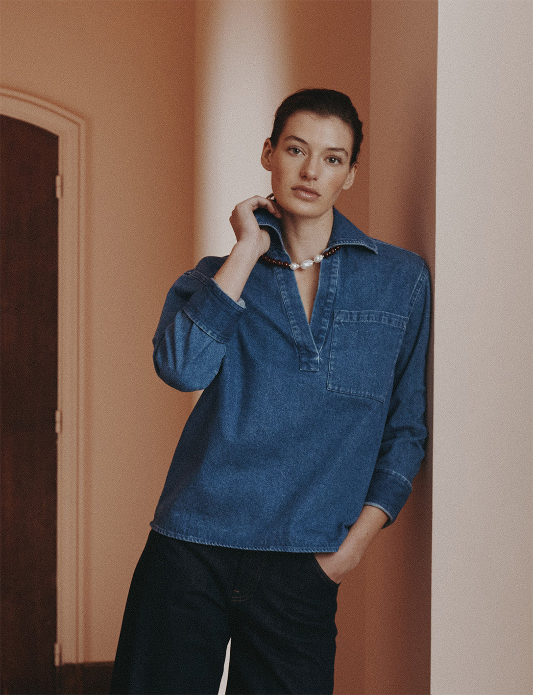 Vareuse Norelie en denim - Denim - Col V#2