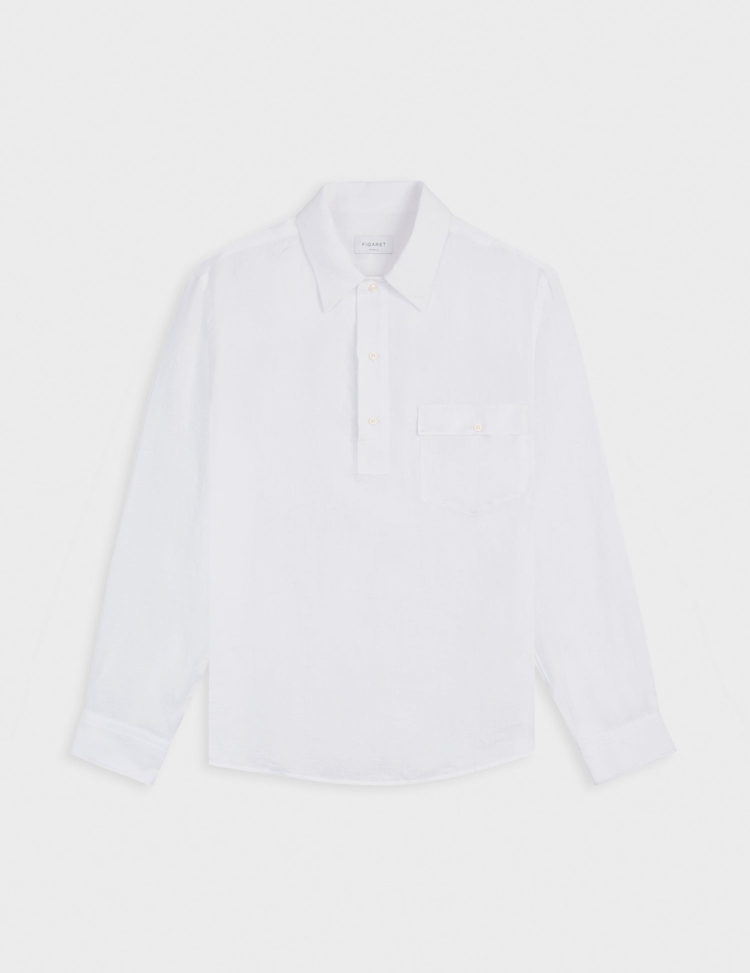 Chemise popover Normann en lin blanc - Lin - Col Requin#6