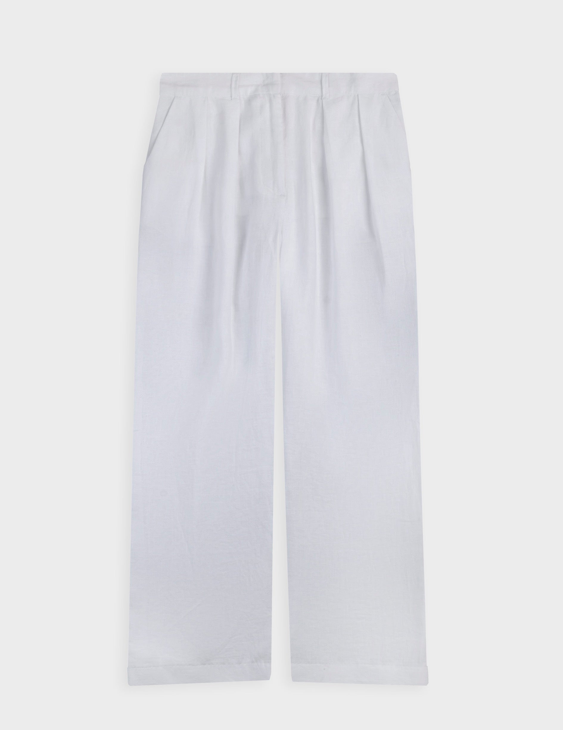 Pantalon Norma en lin blanc