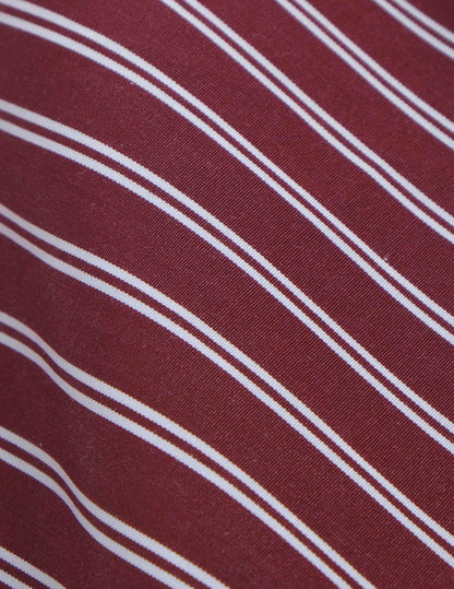 Striped burgundy poplin Notte pajama bottoms