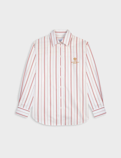 Chemise mixte Olatua rayée orange rouille