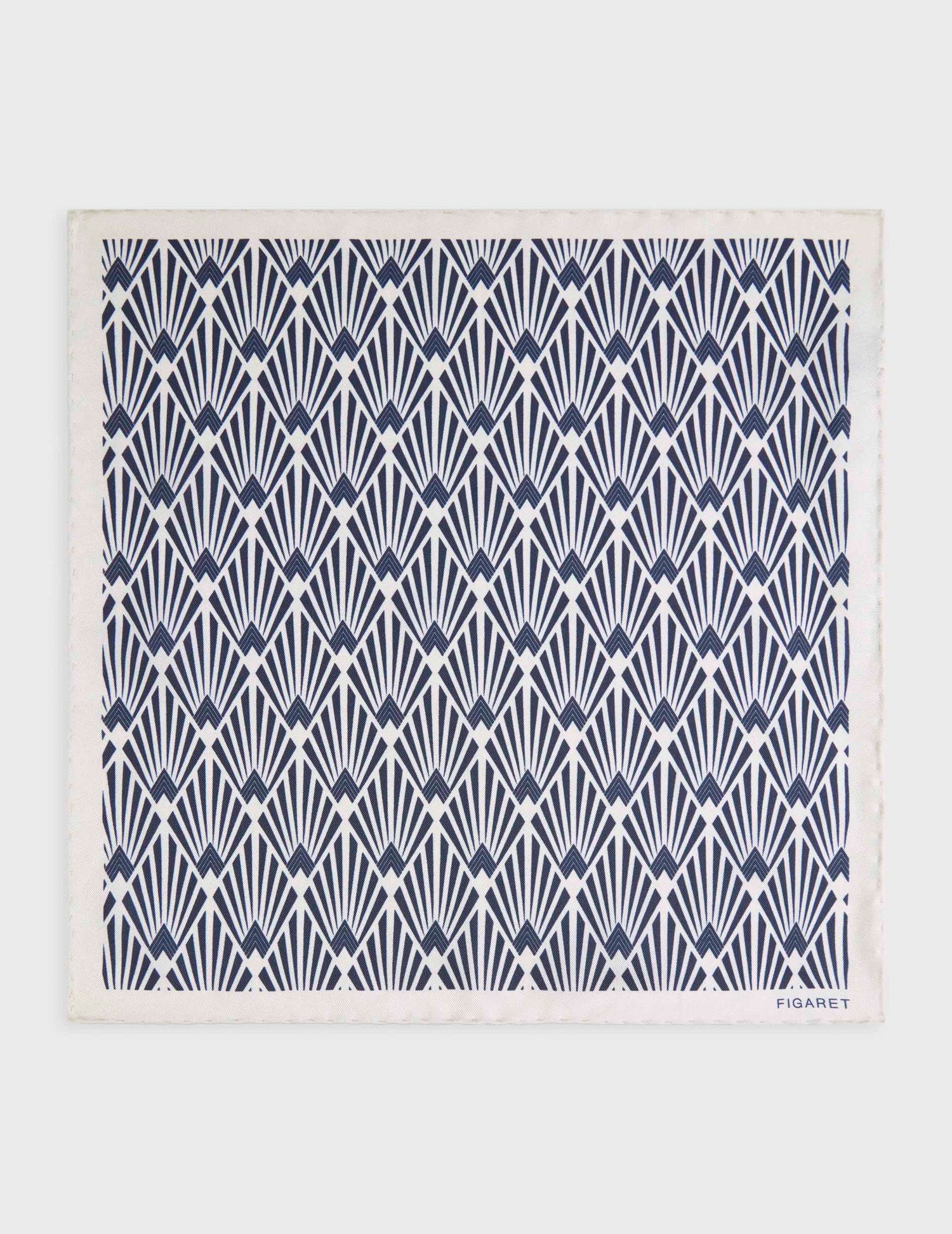 Pochette en soie imprimée écrue