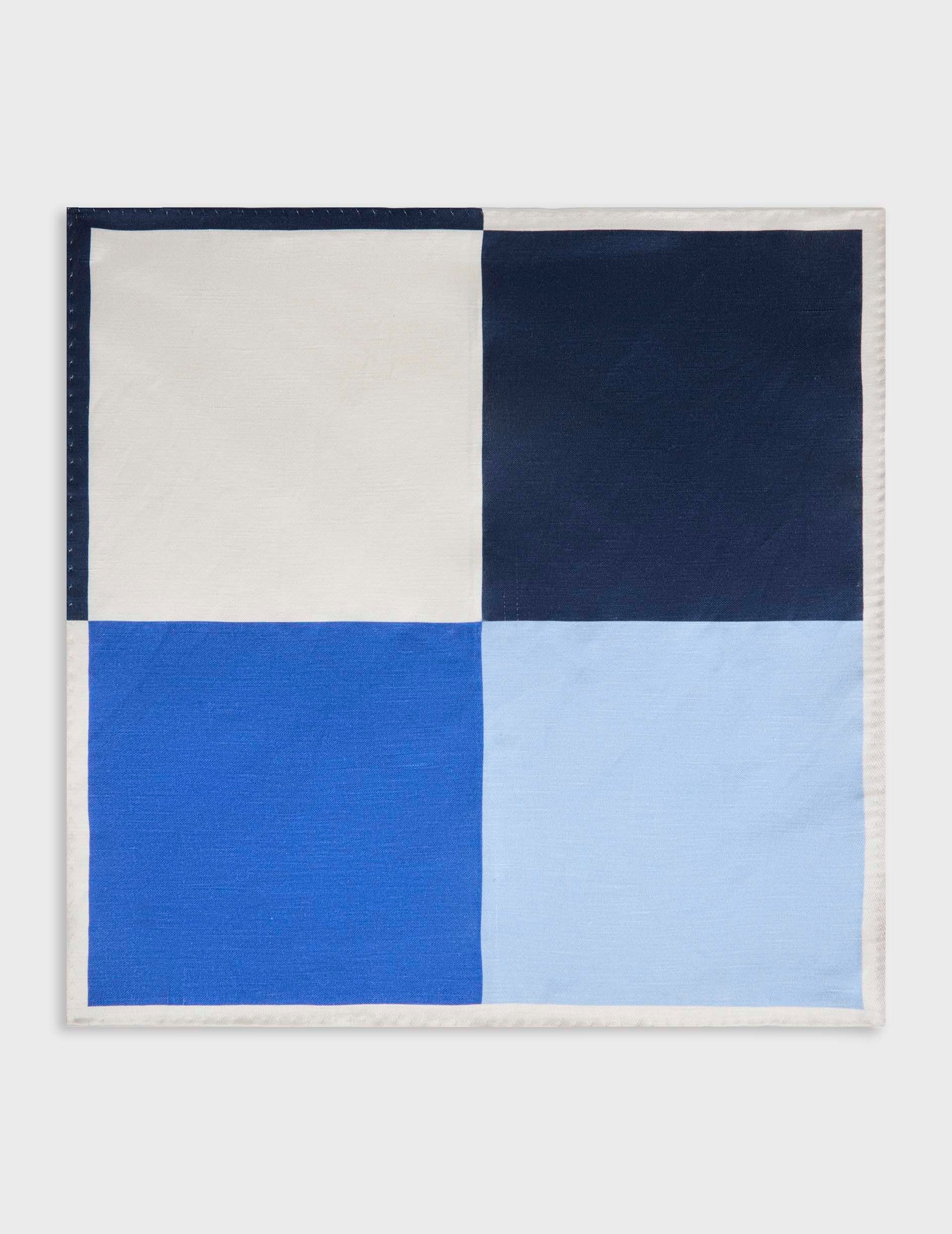 Multicolor linen and silk pocket square