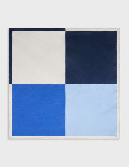 Multicolor linen and silk pocket square