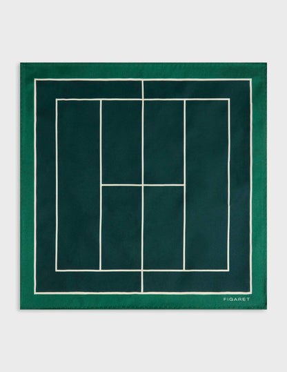 Pochette en soie imprimée verte foncée