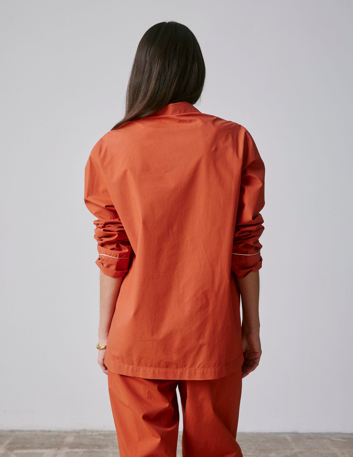 Pyjama Palais en popeline orange rouille