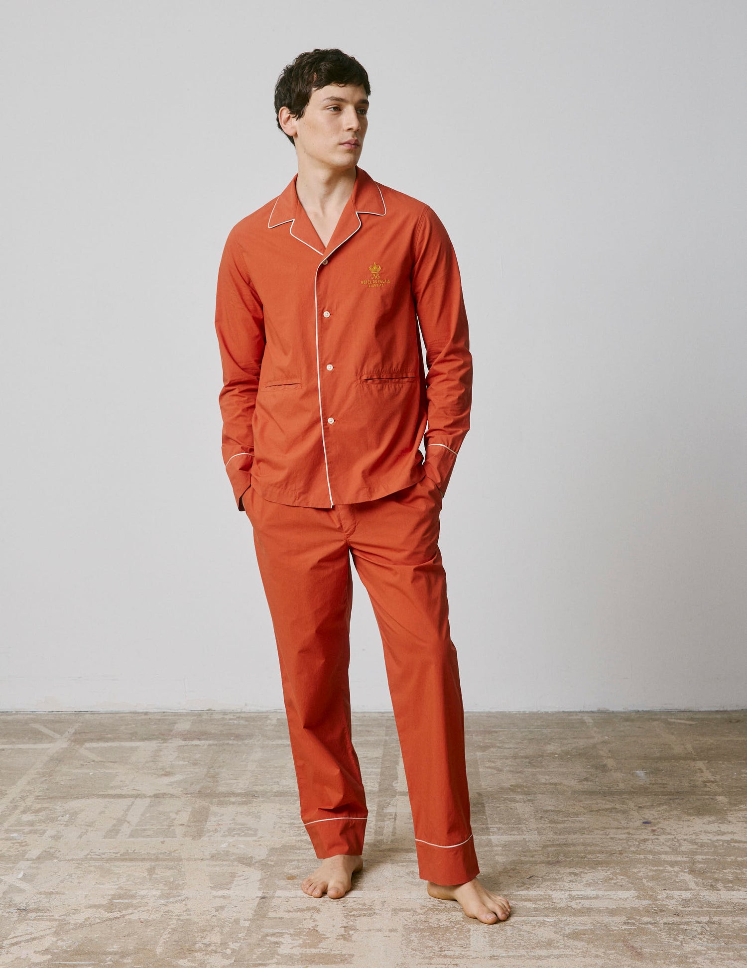 Pyjama Palais en popeline orange rouille