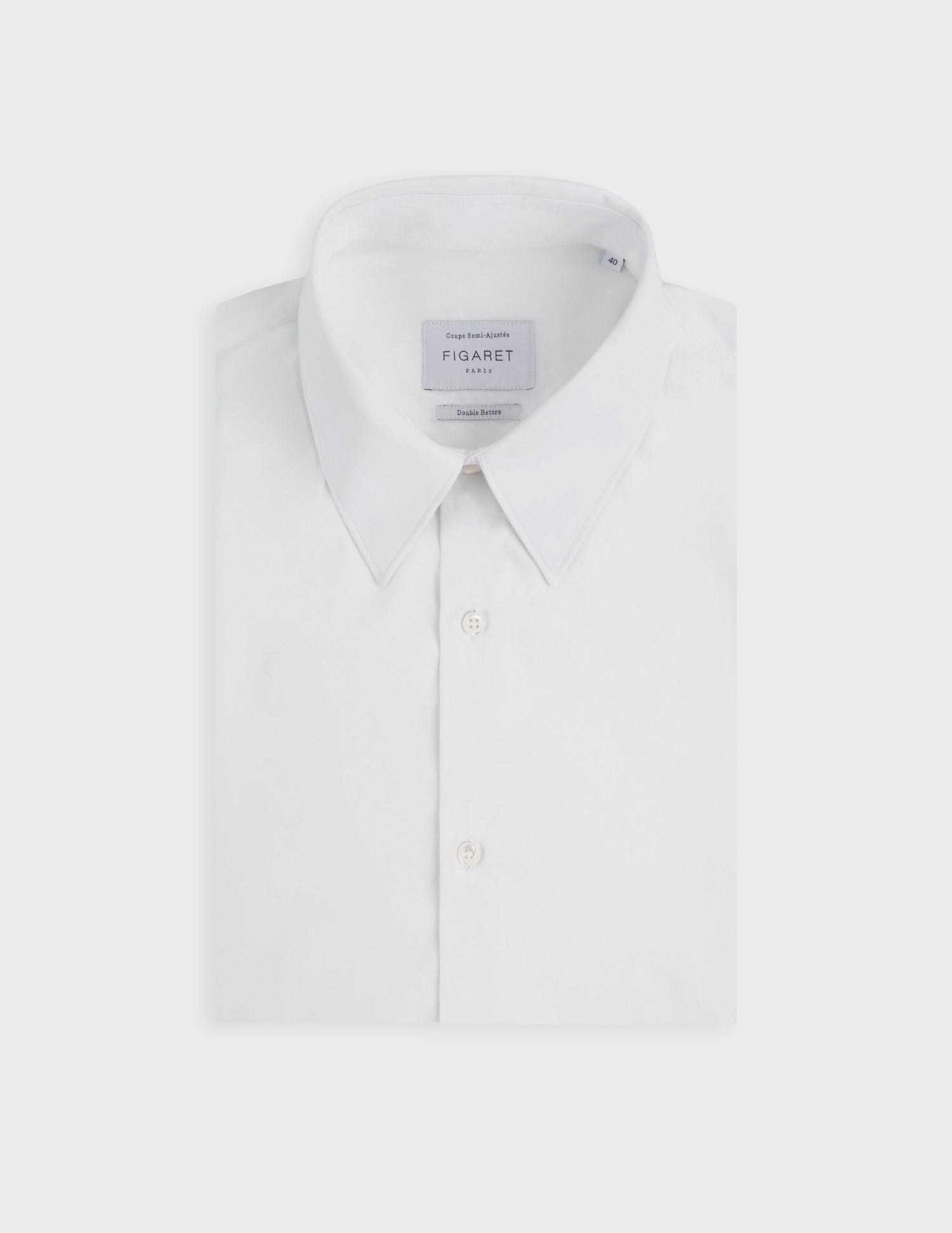 Chemise semi-ajustée blanche - Popeline - Col Somptueux