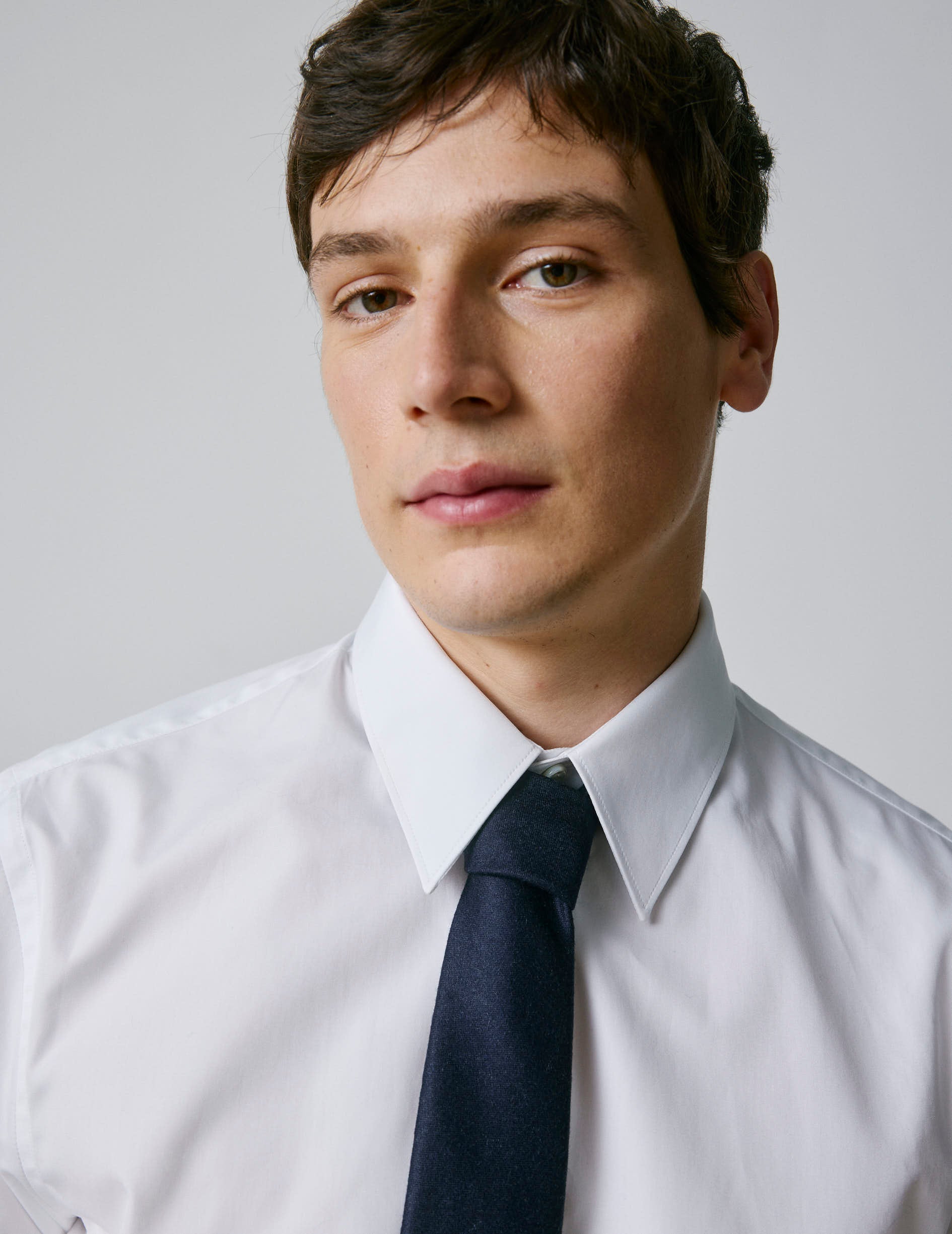 Chemise semi-ajustée blanche - Popeline - Col Somptueux