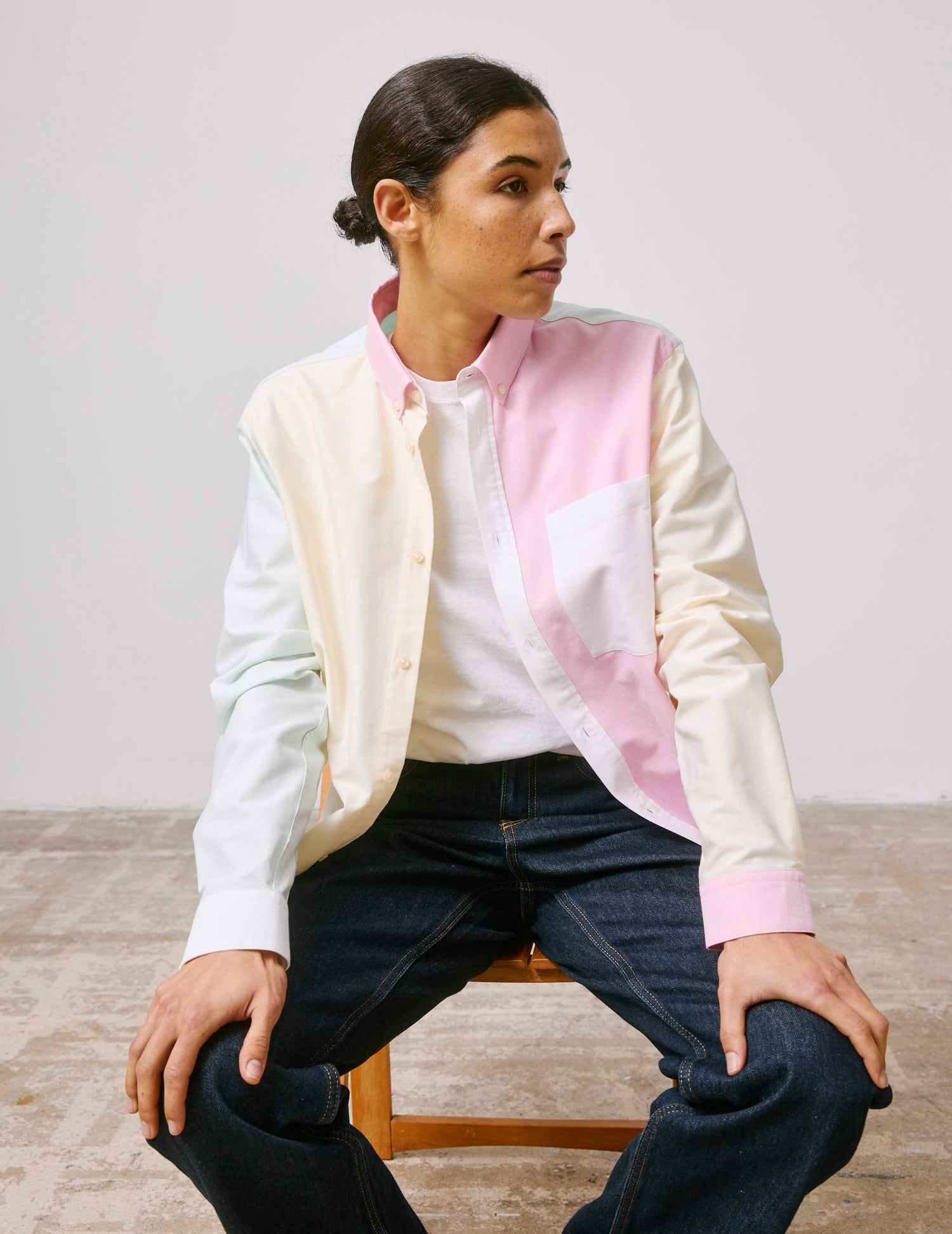 Fun shirt William verte claire - Oxford - Col Américain#2