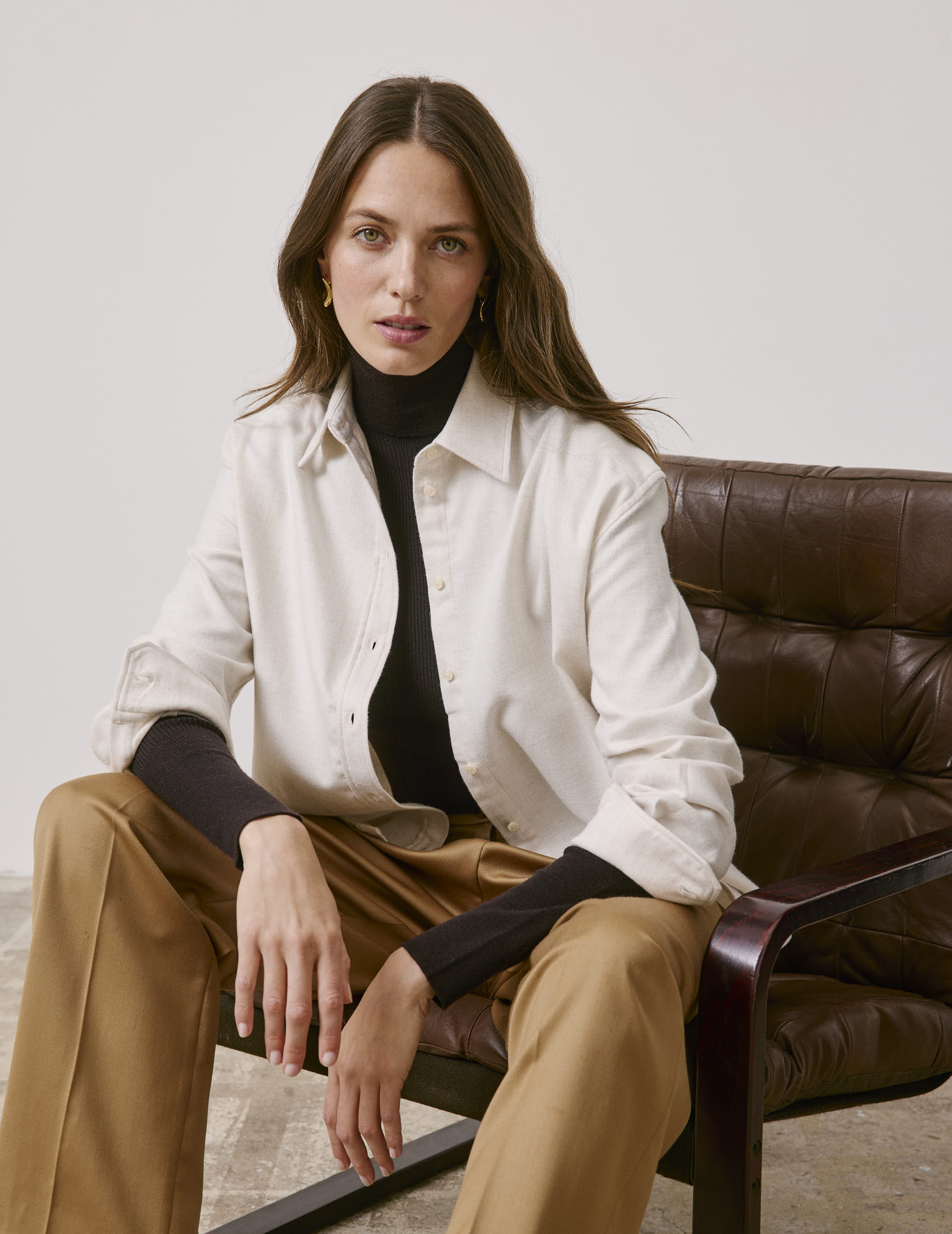 Ecru flannel Ambre shirt