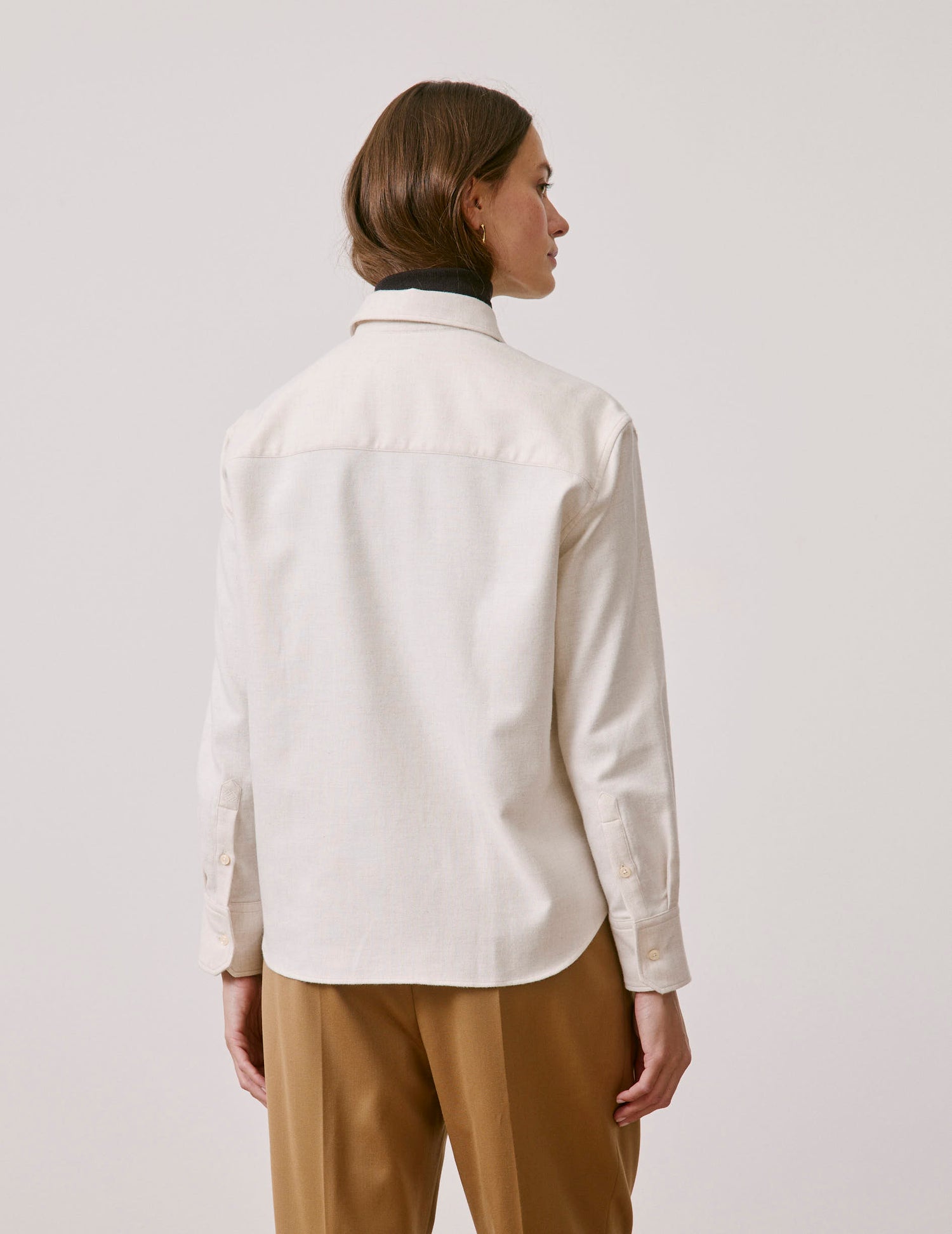 Chemise Ambre en flanelle écrue - Flanelle - Col Chemise#2