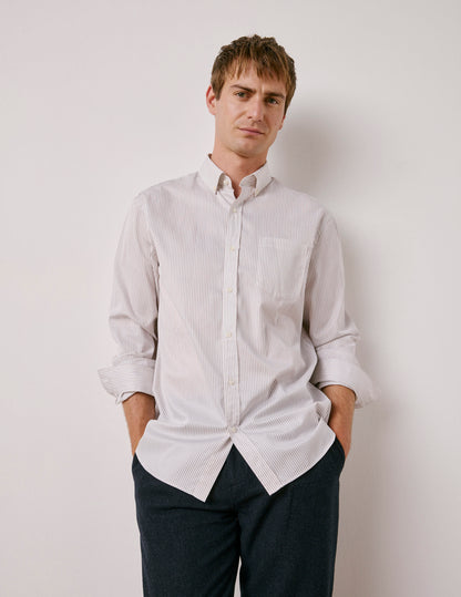 Classic brown striped shirt