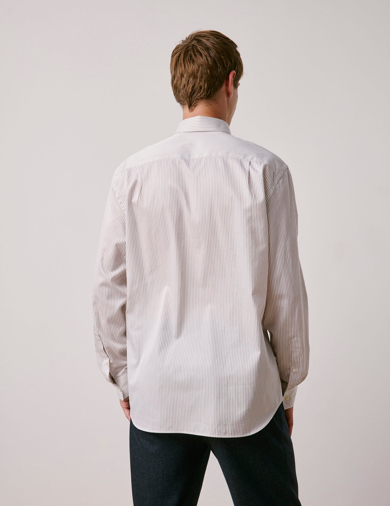 Classic brown striped shirt - Twill - American Collar#4