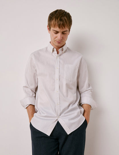 Classic brown striped shirt