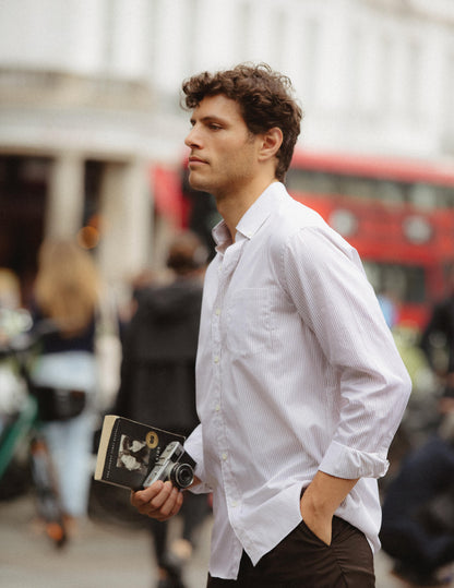 Classic brown striped shirt