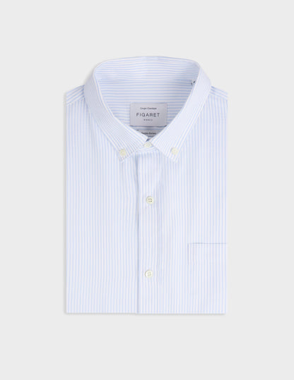 Chemise classique rayée bleu clair