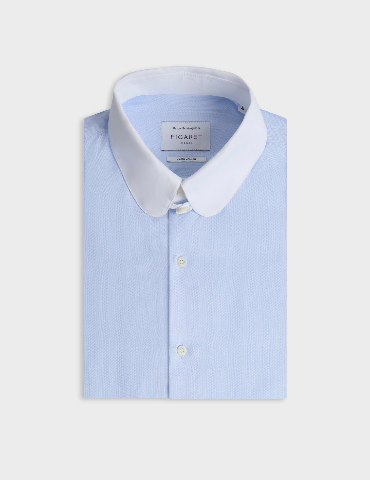 Chemise semi-ajustée bleu clair - Chevron - Col Anglais#2