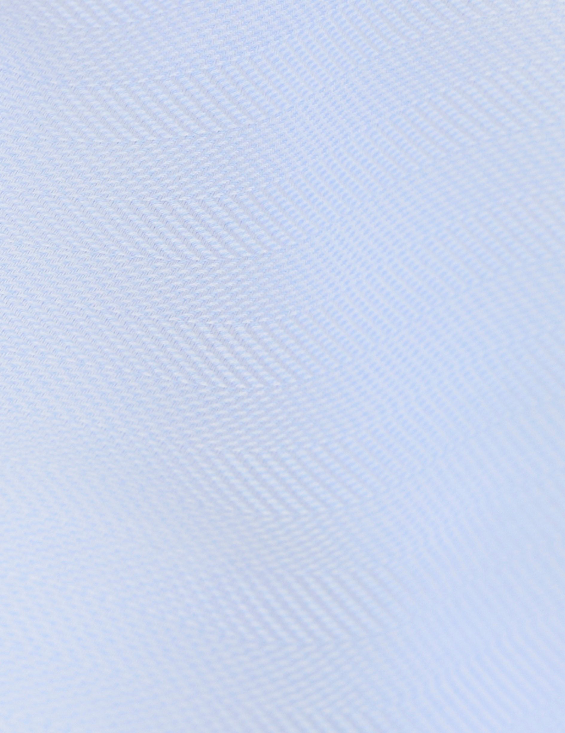 Chemise semi-ajustée bleu clair - Chevron - Col Anglais