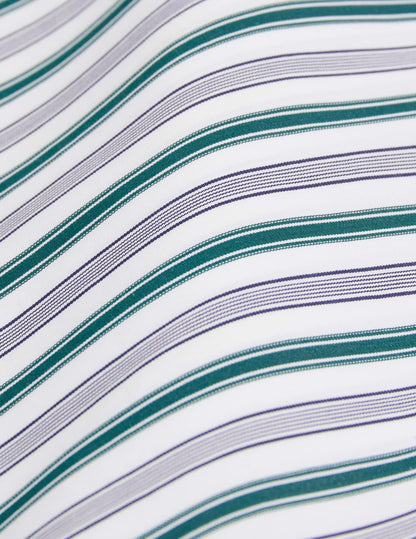 Chemise semi-ajustée rayée verte