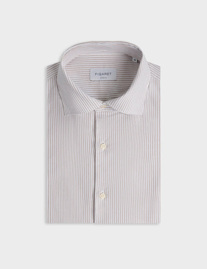 Chemise Aristote rayée beige
