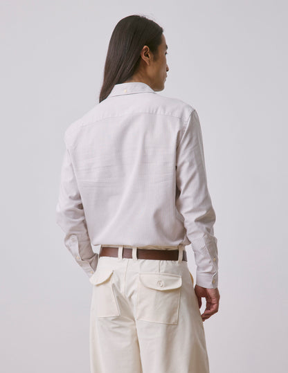 Chemise Aristote rayée beige