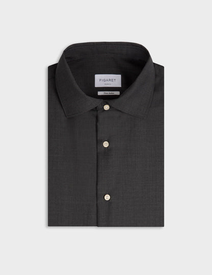 Chemise Aristote en laine vierge gris