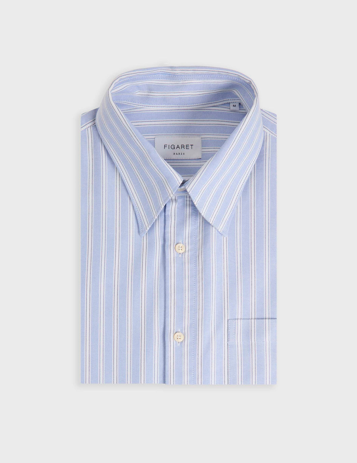 Chemise Arnold rayée bleue - Oxford - Col Prodigieux
