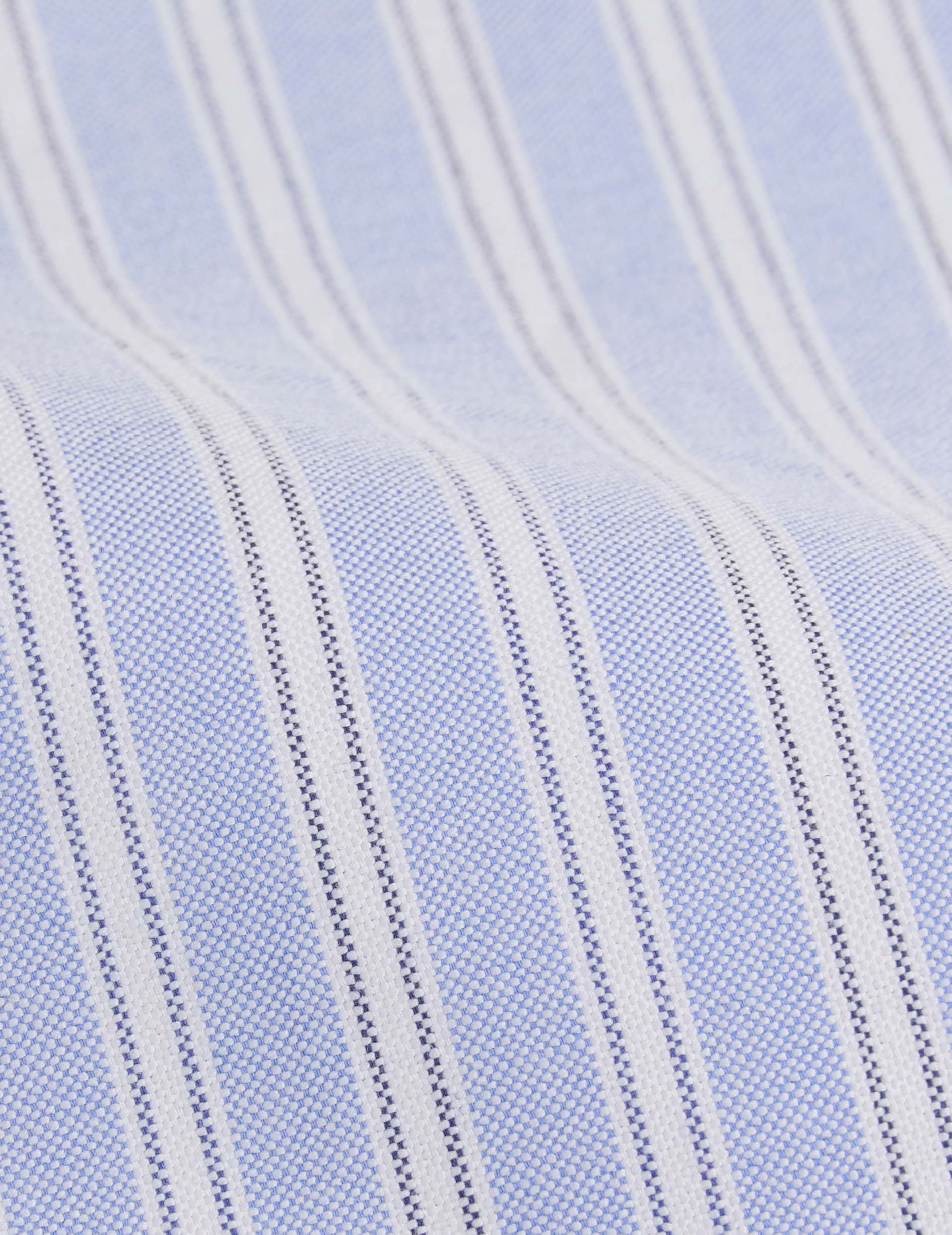 Chemise Arnold rayée bleue - Oxford - Col Prodigieux