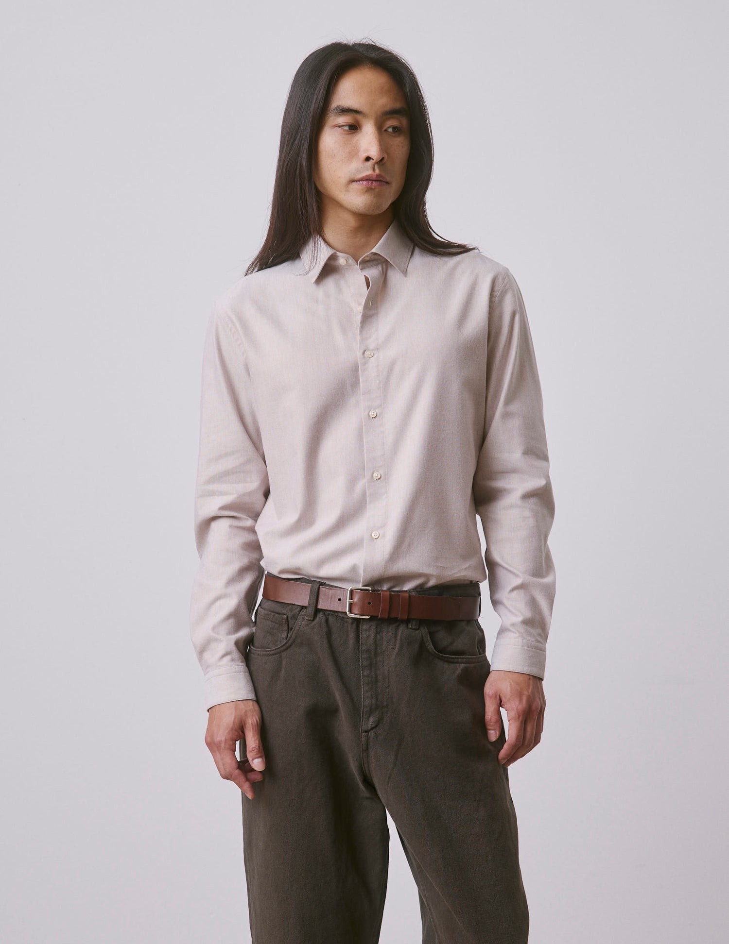 Beige Auguste shirt - Oxford - French Collar#3