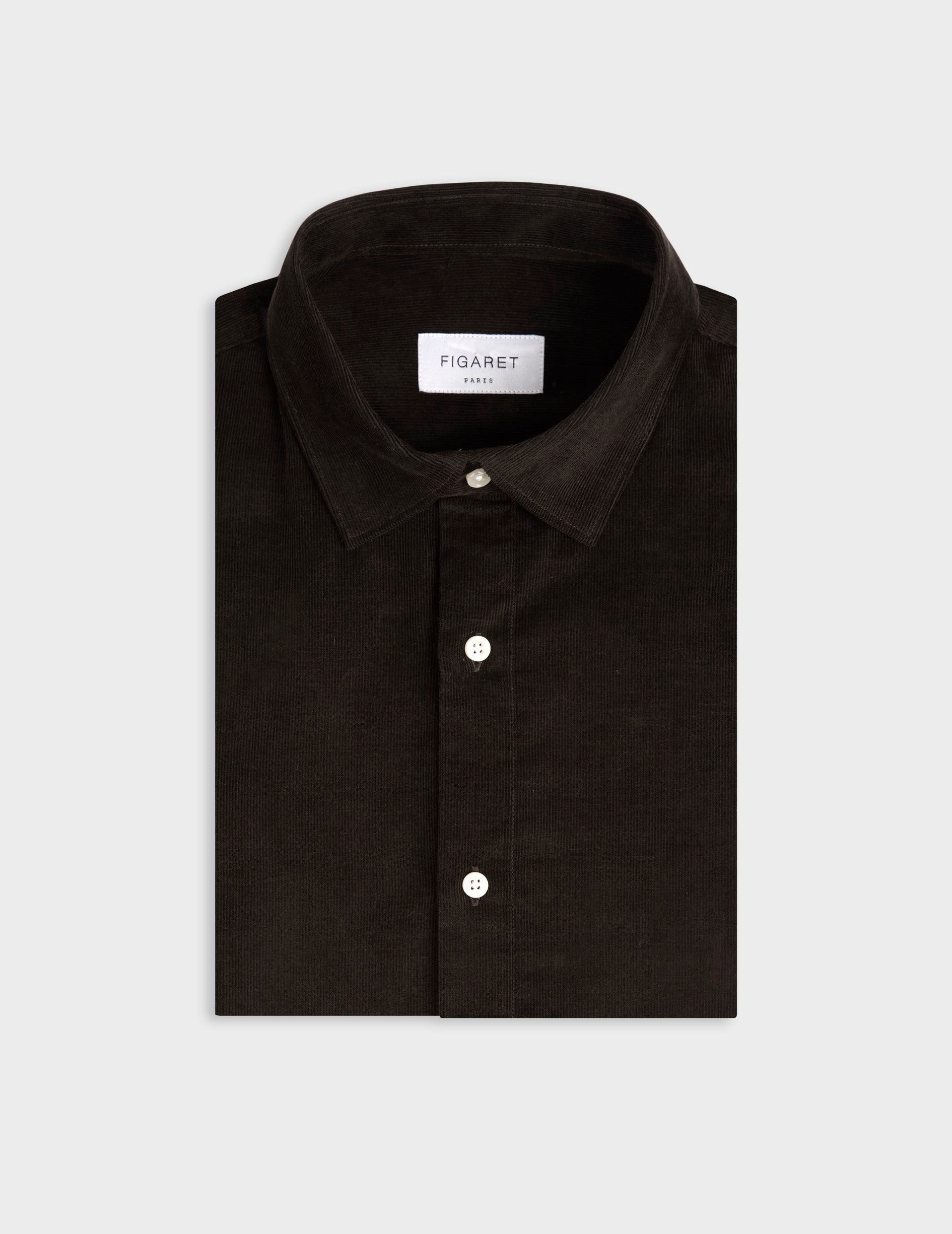 Auguste brown velvet shirt - Velvet - French Collar