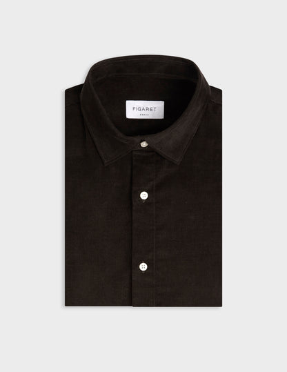 Auguste brown velvet shirt