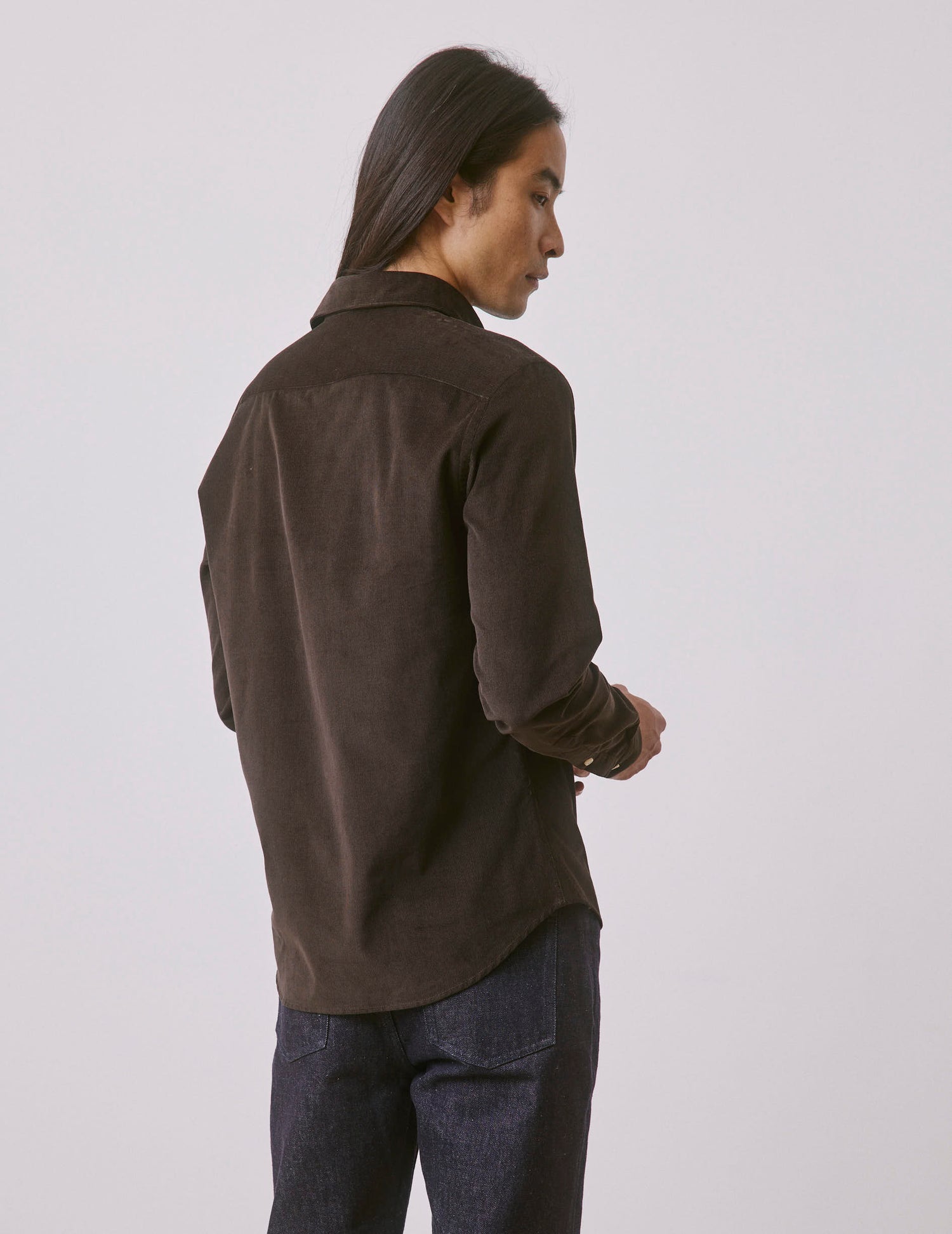 Auguste brown velvet shirt - Velvet - French Collar#2