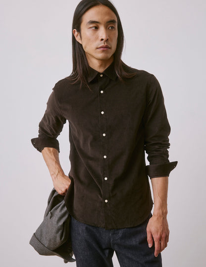 Auguste brown velvet shirt