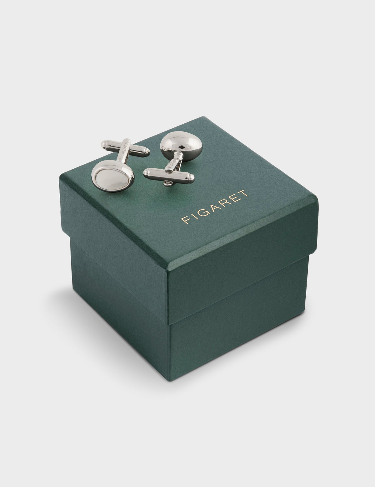 Boutons de manchette nacre et argentés