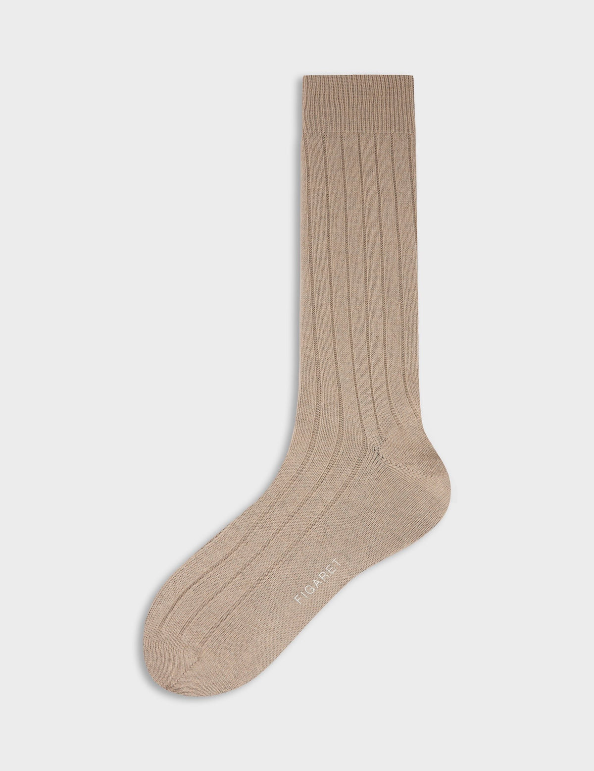 Chaussettes en cachemire et soie beige