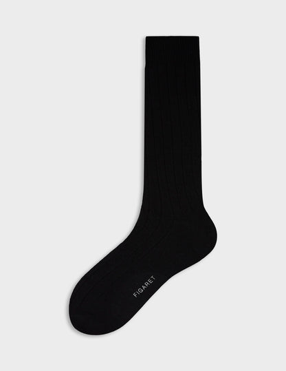Chaussettes en cachemire et soie noir