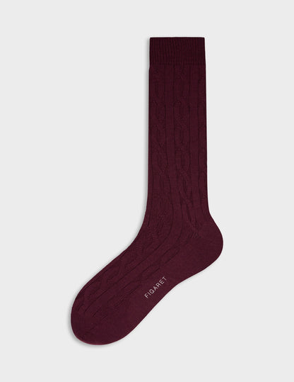 Chaussettes en laine bordeaux