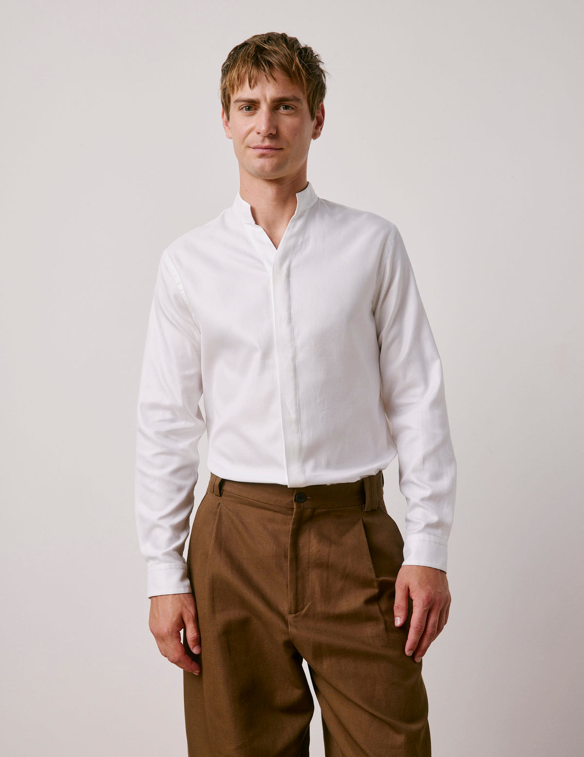 Chemise Carl blanche - Chevron - Col Carl