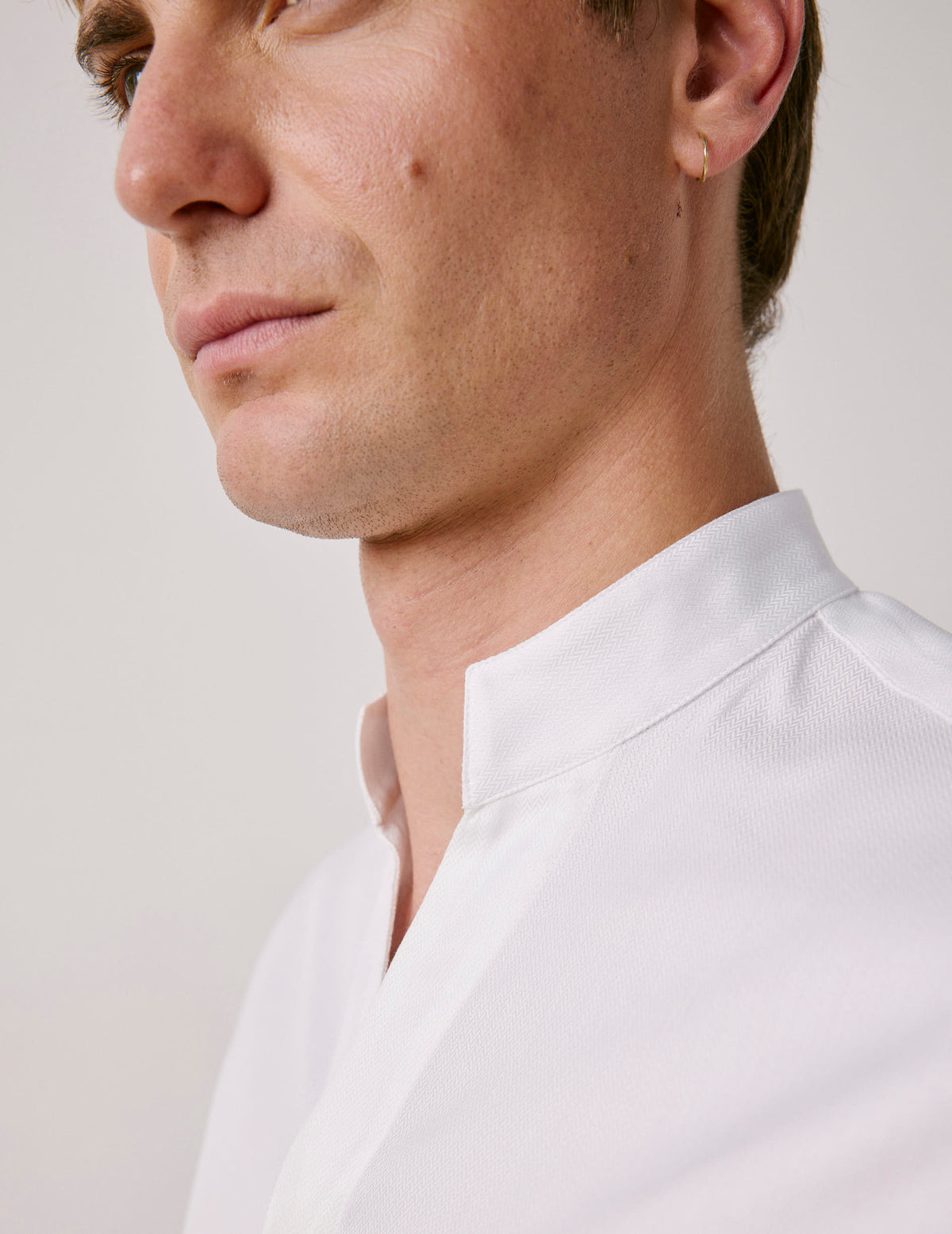 Chemise Carl blanche - Chevron - Col Carl#3