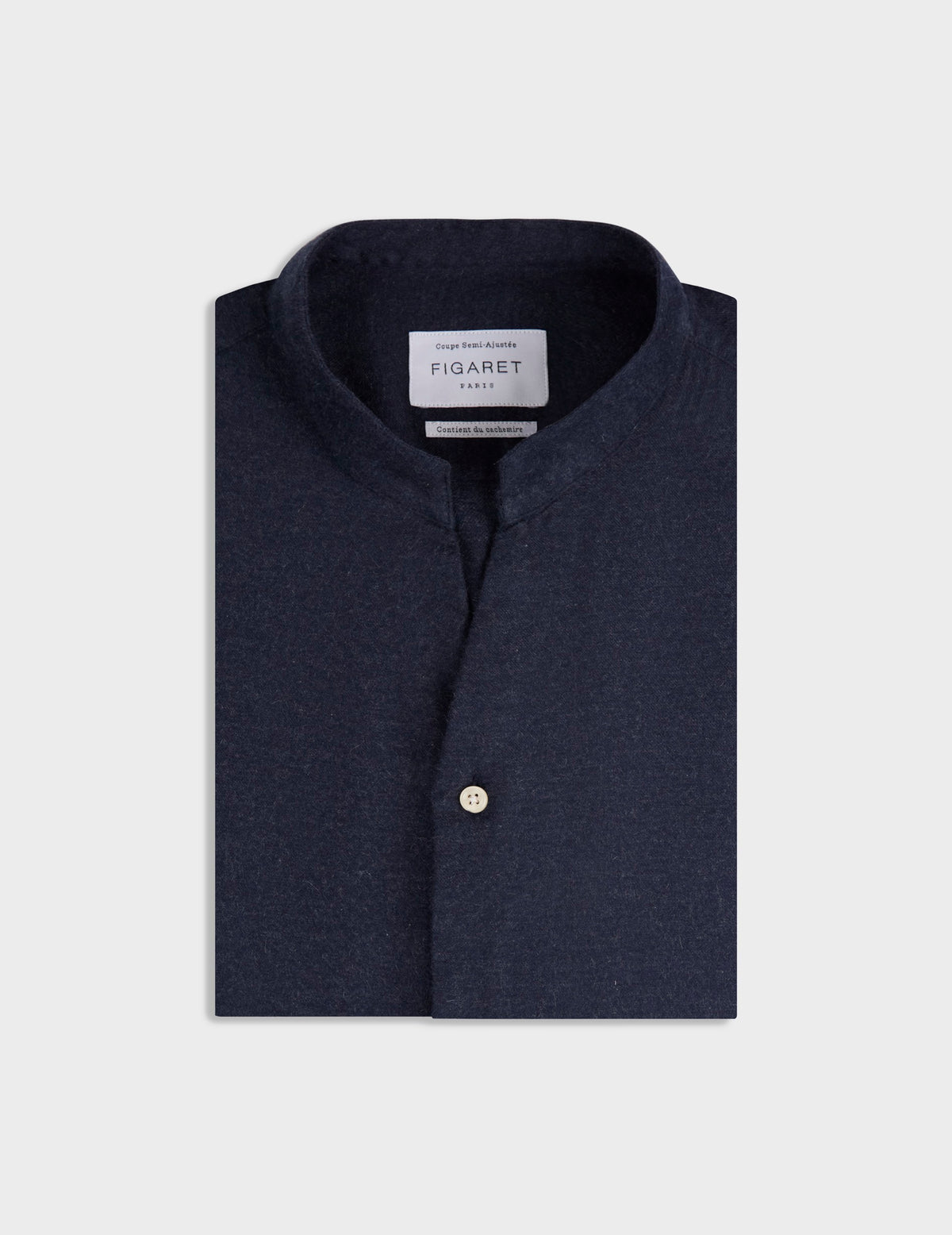 Chemise Carl en flanelle bleu marine - Flanelle - Col Carl#3