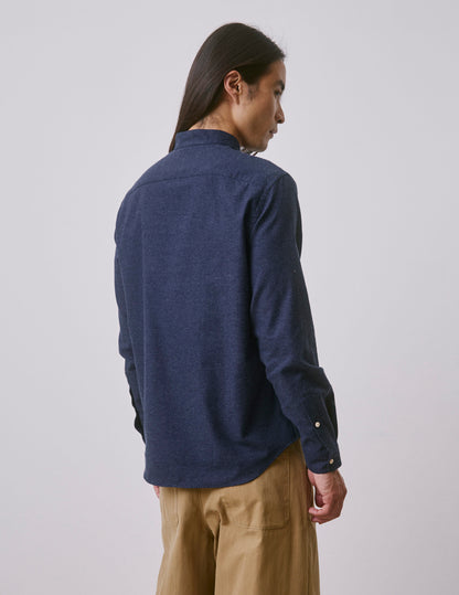 Chemise Carl en flanelle bleu marine