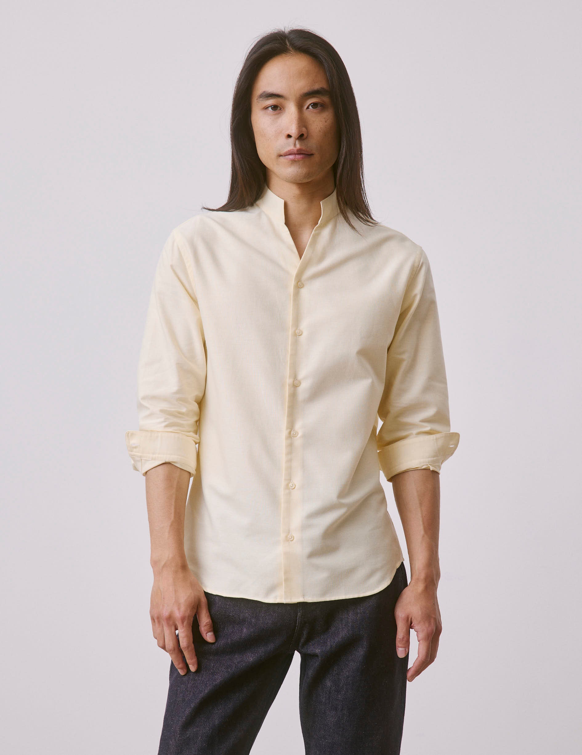 Chemise Carl jaune - Oxford - Col Carl