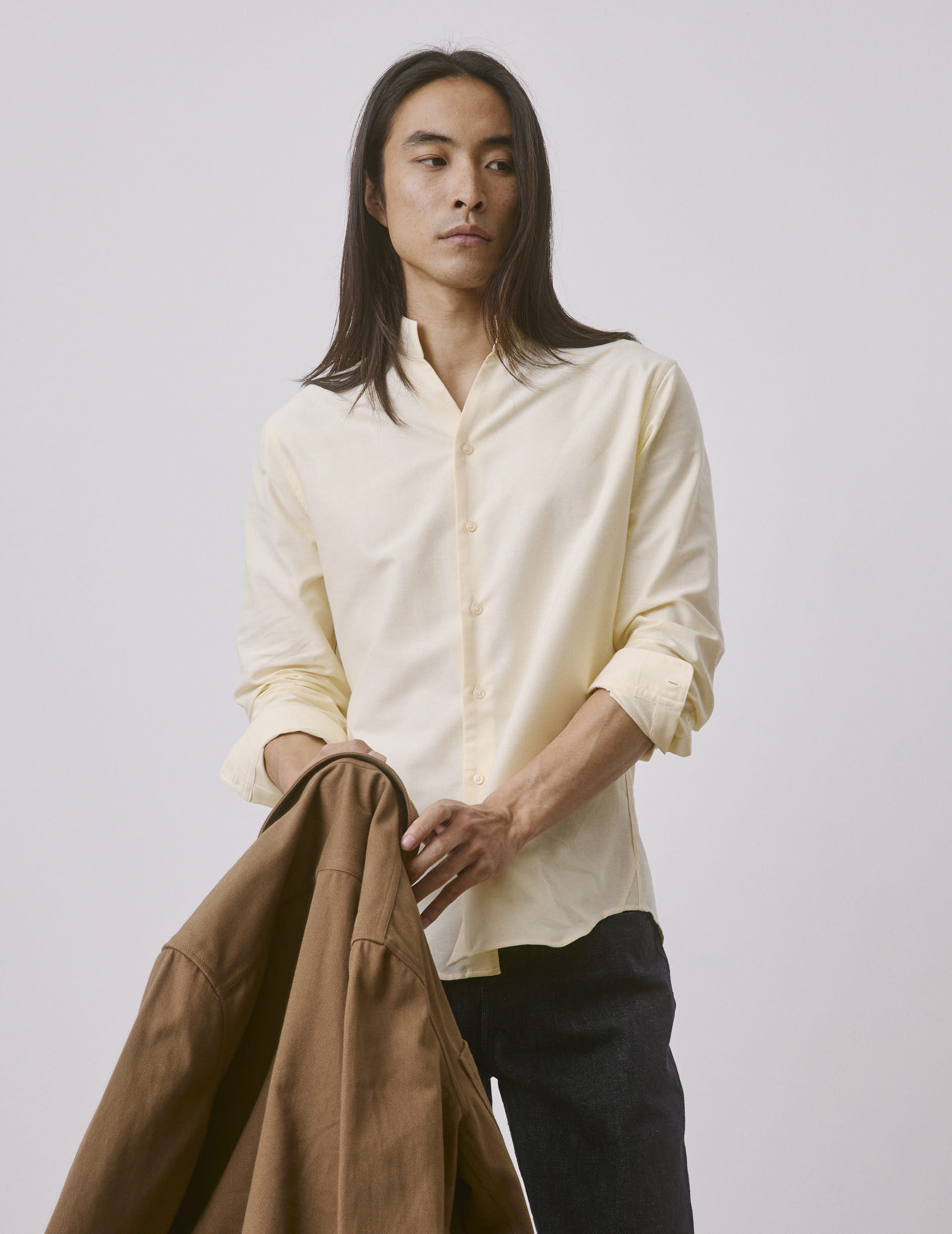 Chemise Carl jaune - Oxford - Col Carl